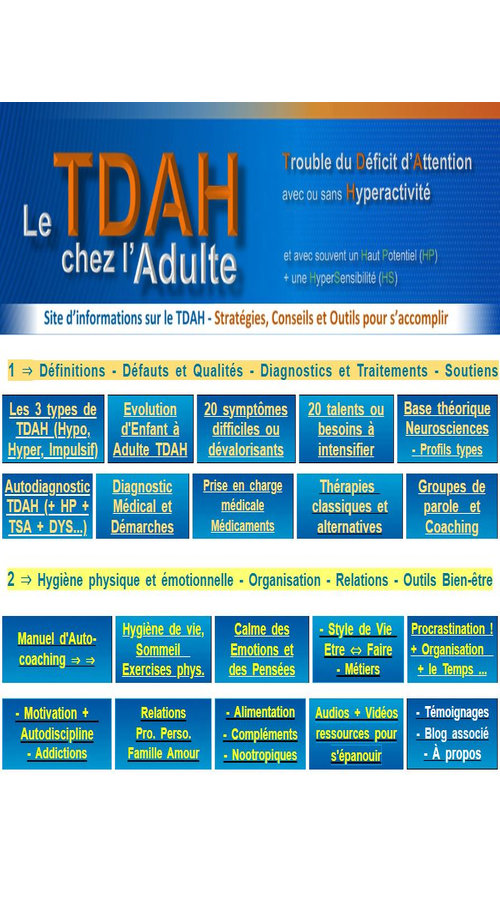 Le TDAH : Un site de 350 pages + versions PDF et audio